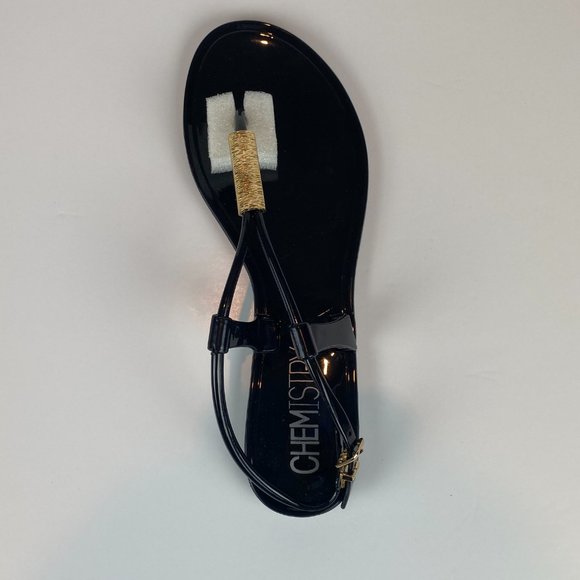 Chemistry Diana Jelly Flat Sandals Size 6 Thong Adjustable Ankle Strap - Picture 4 of 10